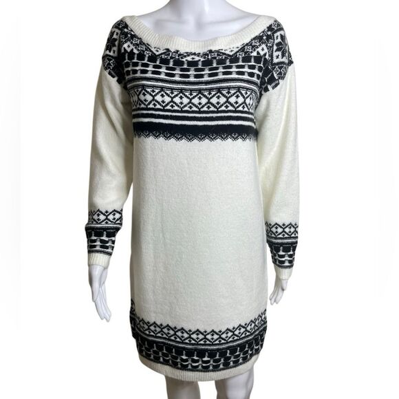 ASOS Black and White Patterned Sweater Dress Size 2 - Picture 1 of 3